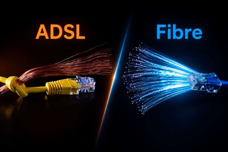 ADSL vs fibre optique : Quelles différences de débit, latence et stabilité entre ces deux technologies internet ?