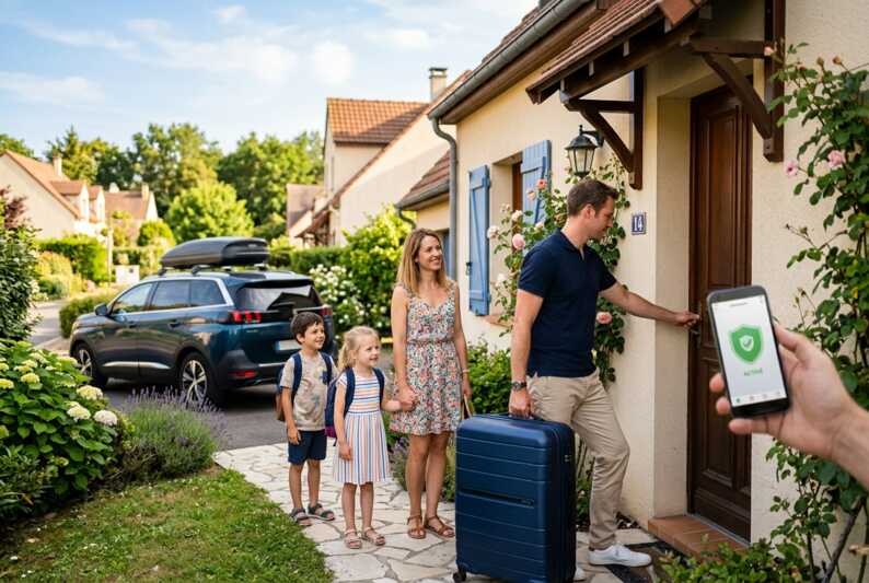 famille départ vacances