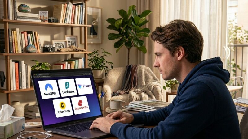 homme compare des VPN