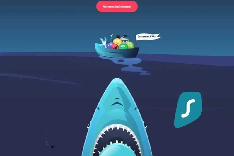 le requin de surfshark protège les données