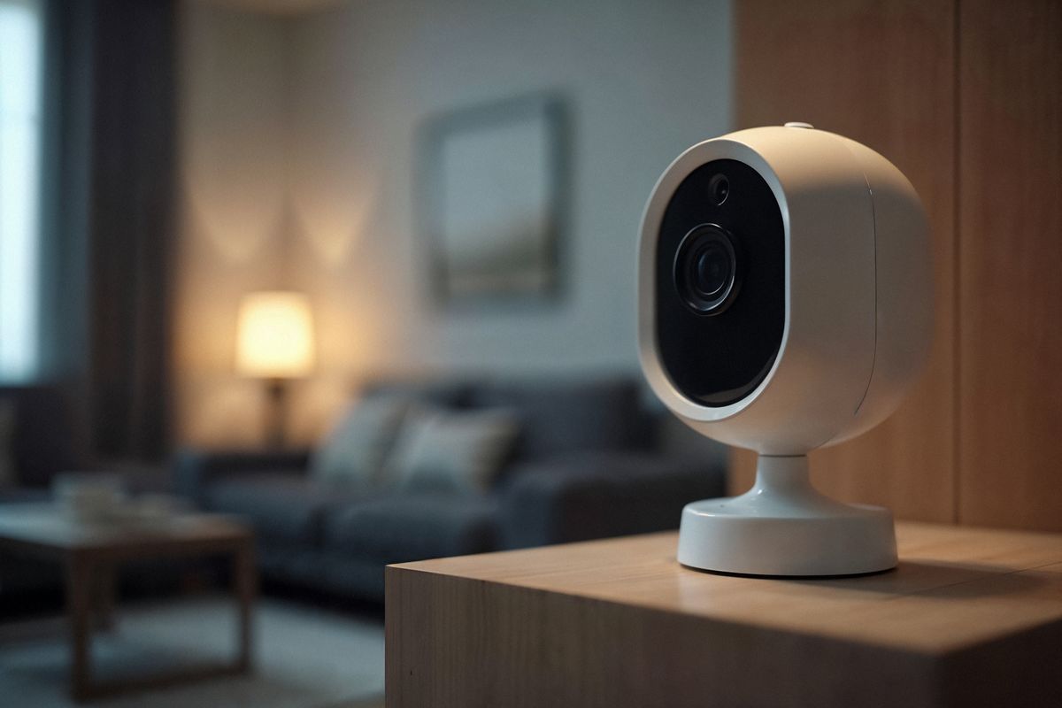 Une caméra de surveillance est installée dans le séjour d'un appartement