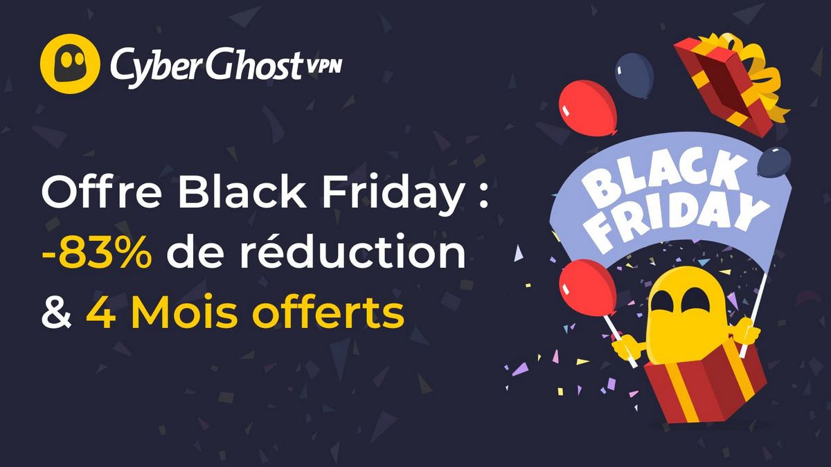     Black Friday VPN : derniers jours pour profiter de CyberGhost avec 83% de réduction et 4 mois gratuits
