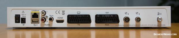 Face arri&egrave;re du d&eacute;codeur Orange Sagem UHD 86