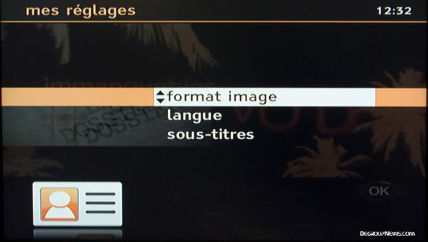 R&eacute;glages TV du d&eacute;codeur