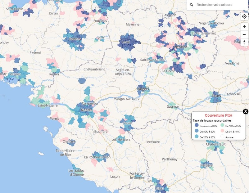 Pays de la Loire : d&eacute;ploiement de la fibre optique &agrave; fin 2018
