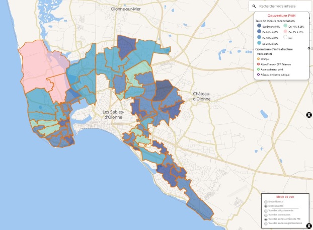 Sables d'Olonne : d&eacute;ploiement fibre optique Orange