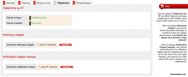 Etat T&eacute;l&eacute;phonie