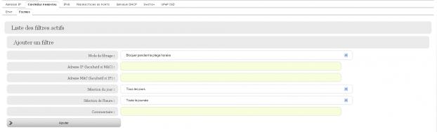 R&eacute;seau local : Filtres du contr&ocirc;le parental