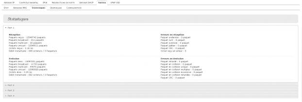 R&eacute;seau local : statistiques du switch