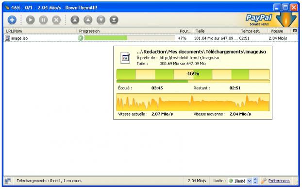 Freebox : test de d&eacute;bit en t&eacute;l&eacute;chargement en mode patate