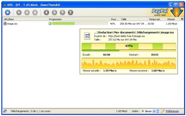 Freebox : test de d&eacute;bit en t&eacute;l&eacute;chargement en mode patate