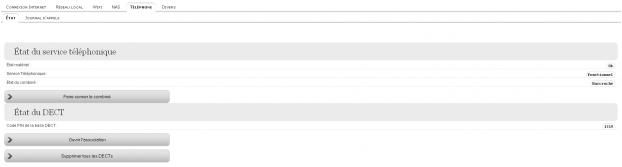 T&eacute;l&eacute;phone : Etat