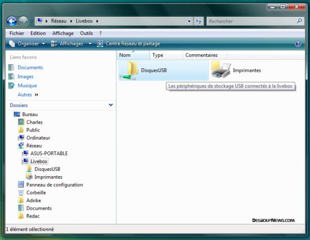 Stockage de données sur USB hôte