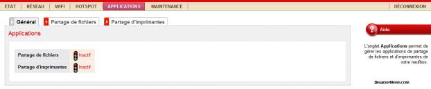 Applications : g&eacute;n&eacute;ral