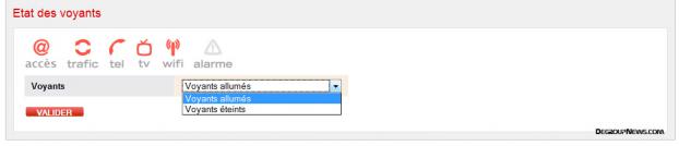 Etat g&eacute;n&eacute;ral : voyants