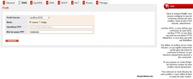 R&eacute;seau : profil WAN