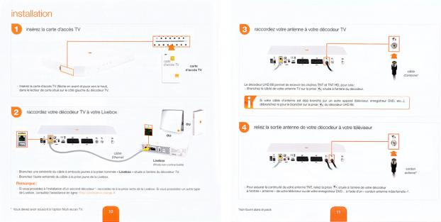 Extrait du guide d'installation du d&eacute;codeur Orange Sagem UHD 86