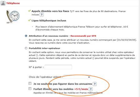 Option mobile illimit&eacute; SFR